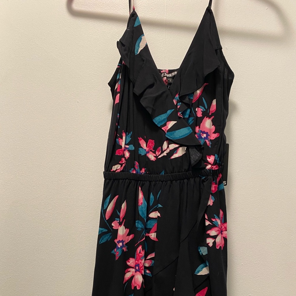 Express black floral dress